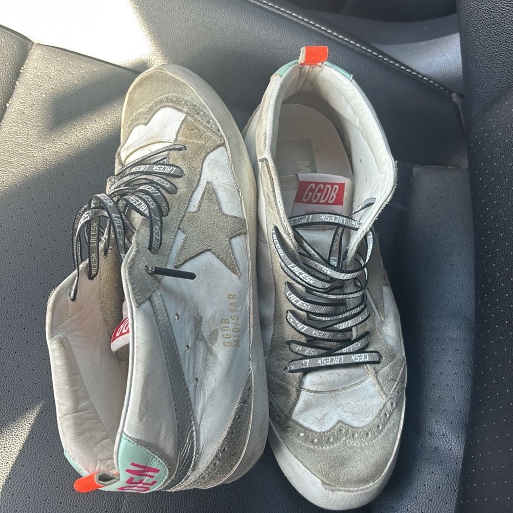 Golden Goose Gray and White High-Tops